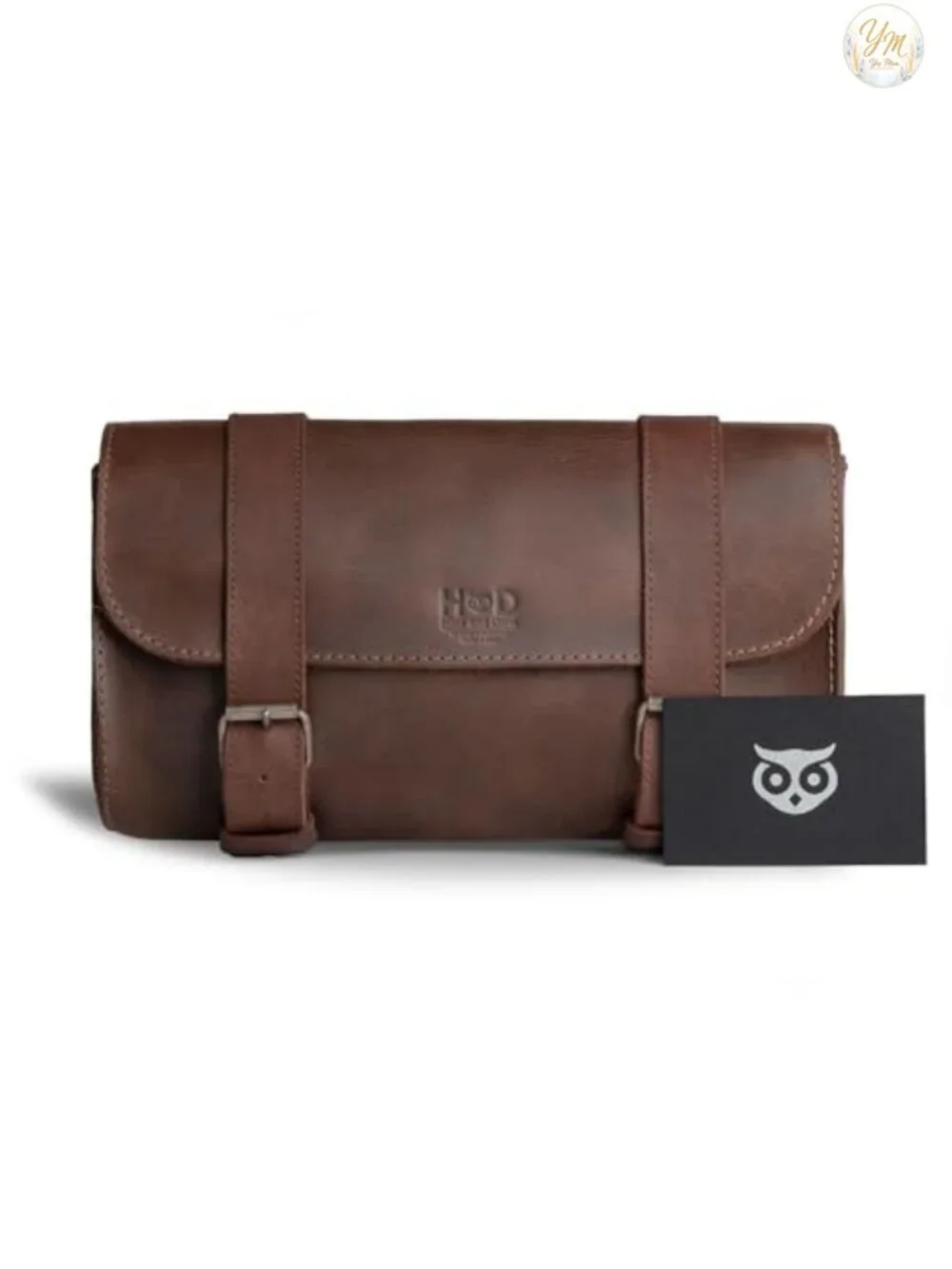 Motorcycle Handlebar Bag Full Grain Leather Tool Organizer Adjustable Straps